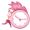 Fast and efficient load time example with clock and fire flame